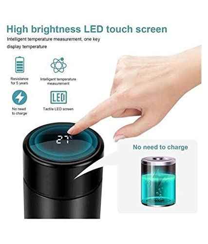 Smart Touch Temperature Bottle with LED Display | Vacuum Insulated Stainless Steel Flask | Hot & Cold Liquid Storage | Stylish Leakproof Water Bottle for Daily and Travel Use