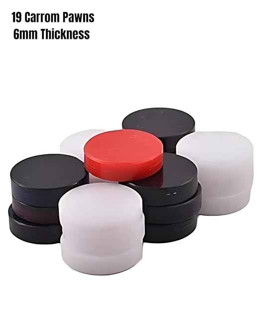 Carrom Coins (Goti) with 1 Striker & 5g Powder Carrom Board Game Accessories | 6mm Sheet Acrylic Coins