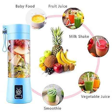 Portable Blender for Juices, Shakes, Smoothies, Crushing Ice, USB Rechargeable Battery with 4000 mAh 180Watts Motor,450ml