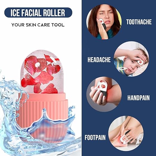 Face Ice Roller for Men & Women – Reusable & Unbreakable Face Massager for Glowing Skin, Puffy Eyes & Relaxation – Ice Cube Roller for Skin Care(RANDOM COLOR) - Vami Store