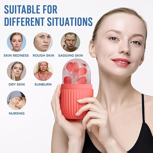 Face Ice Roller for Men & Women – Reusable & Unbreakable Face Massager for Glowing Skin, Puffy Eyes & Relaxation – Ice Cube Roller for Skin Care(RANDOM COLOR) - Vami Store
