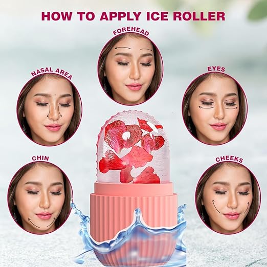 Face Ice Roller for Men & Women – Reusable & Unbreakable Face Massager for Glowing Skin, Puffy Eyes & Relaxation – Ice Cube Roller for Skin Care(RANDOM COLOR) - Vami Store