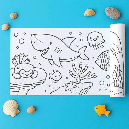 Drawing Paper Roll for Kids, 30 x 300 Cm Large Coloring Poster for Toddlers, Art Paper, Kids Coloring Drawing Paper Roll Best Birthday Gift Kids (Wall Not Sticking)【 Mix-Design 】