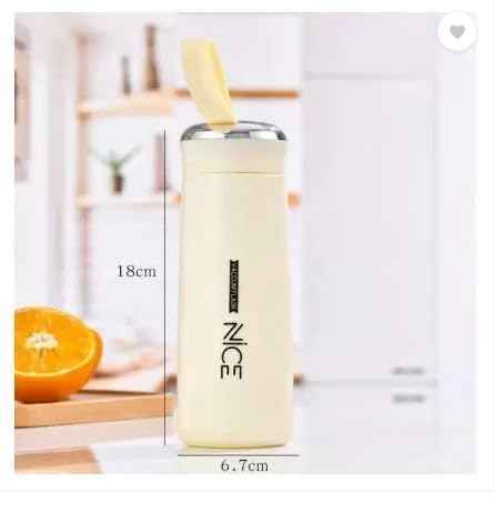 NICE Water bottle 400ml leak proof, glass water bottle with daily water intake for gym and children(1 pc /Mix Color)