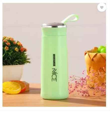 NICE Water bottle 400ml leak proof, glass water bottle with daily water intake for gym and children(1 pc /Mix Color)