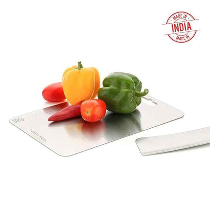 Heavy Duty Stainless Steel Chopping Board for Vegetable, Fruit Cutting, Kneading & Cake Prep – Rust-Free, Durable Design (Chopping Board (31.8CM X 21CM)
