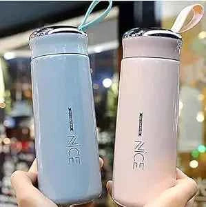 NICE Water bottle 400ml leak proof, glass water bottle with daily water intake for gym and children(1 pc /Mix Color)