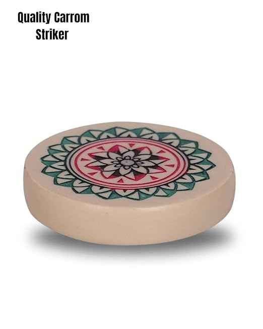 Carrom Coins (Goti) with 1 Striker & 5g Powder Carrom Board Game Accessories | 6mm Sheet Acrylic Coins
