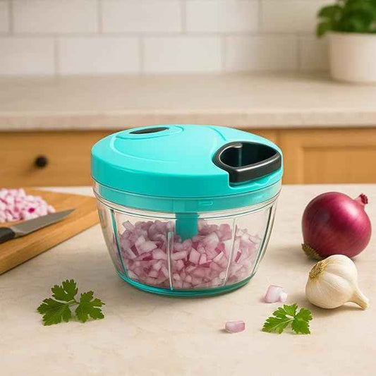 Handy Mini Plastic Vegetable Chopper Cutter, Onion Chopper Vegetables for Kitchen Accessories with 3 Blades