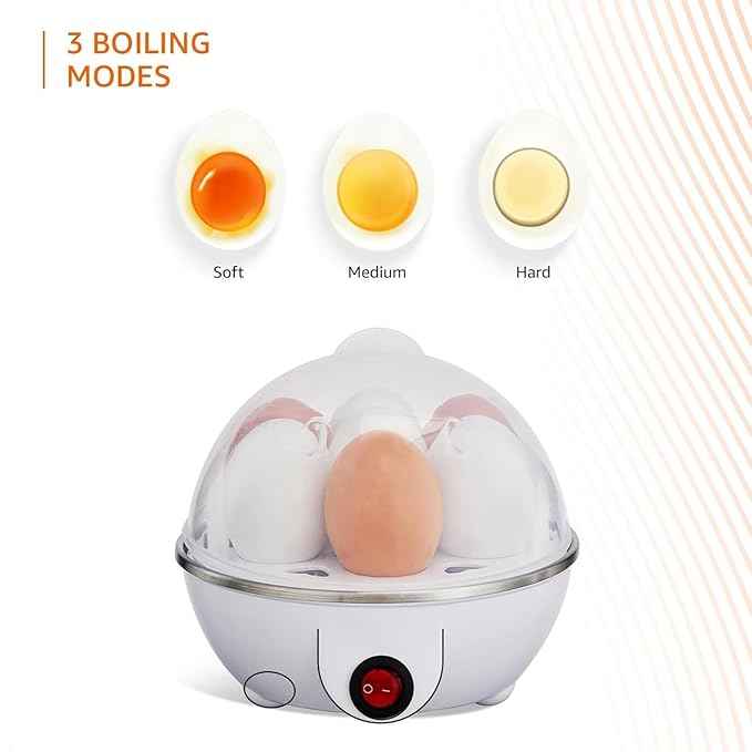 Egg Boiler Electric Automatic Off 7 Egg Poacher For Steaming, Cooking, Boiling And Frying, (350 Watts,Multicolor)