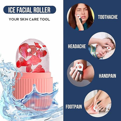 Face Ice Roller for Men & Women – Reusable & Unbreakable Face Massager for Glowing Skin, Puffy Eyes & Relaxation – Ice Cube Roller for Skin Care(RANDOM COLOR) - Vami Store