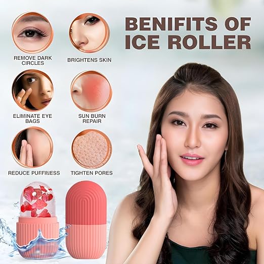 Face Ice Roller for Men & Women – Reusable & Unbreakable Face Massager for Glowing Skin, Puffy Eyes & Relaxation – Ice Cube Roller for Skin Care(RANDOM COLOR) - Vami Store