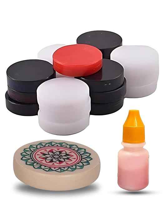 Carrom Coins (Goti) with 1 Striker & 5g Powder Carrom Board Game Accessories | 6mm Sheet Acrylic Coins
