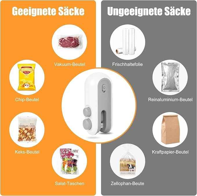 Mini seal Machine, 2 in 1 USB Rechargeable Magnetic Heat Sealing & Cutting, Portable Handheld Vacuum Sealer for Food, Snacks, Chips, Fresh Storage, Plastic Bags sealer Machine