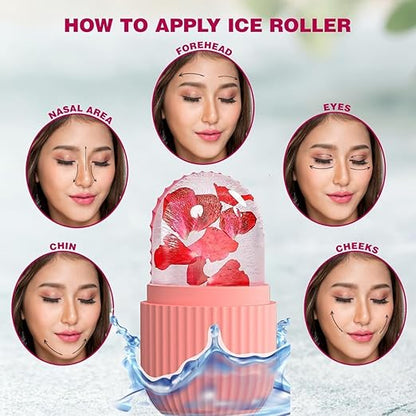 Face Ice Roller for Men & Women – Reusable & Unbreakable Face Massager for Glowing Skin, Puffy Eyes & Relaxation – Ice Cube Roller for Skin Care(RANDOM COLOR) - Vami Store