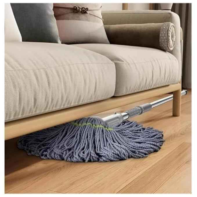 Microfibre Twist Mop, Self-Wringing Floor Cleaning Mop with Extendable Handle, Grey Pack of-1