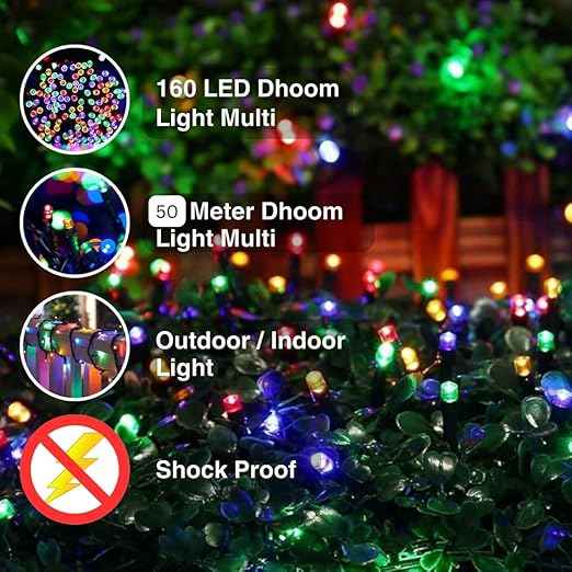 50 Meter Serial String Led Light Comes with 8 Modes Changing Controller for Indoor & Outdoor Home Decoration, Diwali, Christmas, Patio Garden Yard