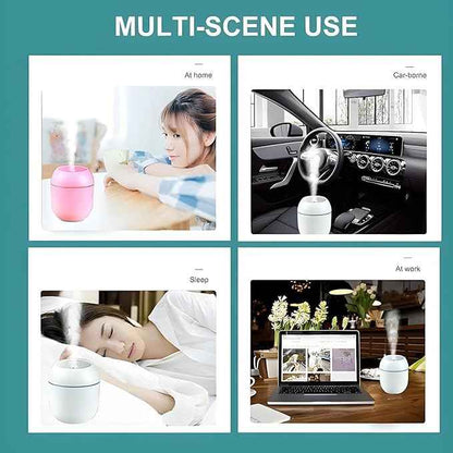 USB Mini Air Humidifier – Silent Cool Mist Diffuser for Home, Office & Travel, Portable & Compact Design with LED Light