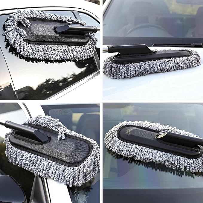 Car Dust Cleaner with Extendable Handle | Microfiber Cleaning Brush for Car, Truck, SUV | Lint-Free, Scratch-Free Auto Duster for Interior & Exterior – Washable & Reusable