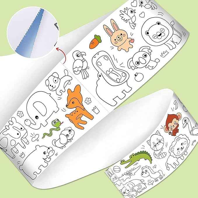 Drawing Paper Roll for Kids, 30 x 300 Cm Large Coloring Poster for Toddlers, Art Paper, Kids Coloring Drawing Paper Roll Best Birthday Gift Kids (Wall Not Sticking)【 Mix-Design 】