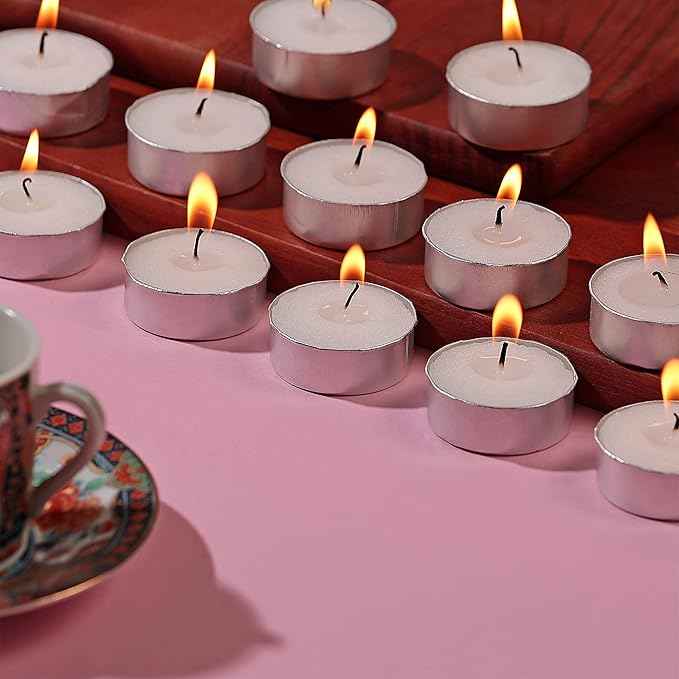 PROSPERRO LUMO by Parkash Candles Paraffin Wax Candles Tea Lights, Unscented ( 2.5hr ) (Set of 50)