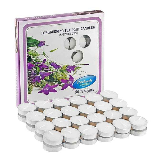 PROSPERRO LUMO by Parkash Candles Paraffin Wax Candles Tea Lights, Unscented ( 2.5hr ) (Set of 50)