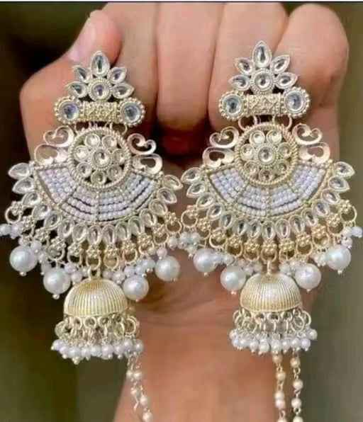 Kundan Pearl Choker Necklace Set with Heavy Earrings | Bridal Wedding Jewelry