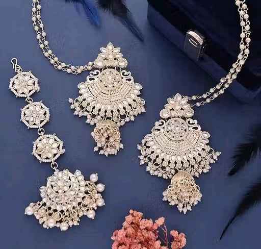 Kundan Pearl Choker Necklace Set with Heavy Earrings | Bridal Wedding Jewelry
